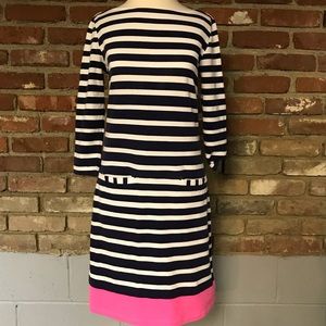 Lilly Pulitzer Navy & White Stripe Shift Dress - S